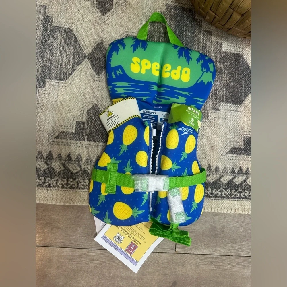 New Speedo Infant ~30 LB Pineapple Print Life Jacket Vest Swim NWT~ Speedo